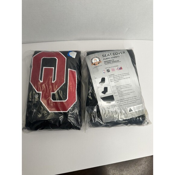 New 2PC Set NCAA Oklahoma Sooners Car High Back Front Seat Covers - Picture 1 of 7